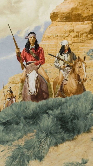 Native American Indians Riders wallpaper 360x640
