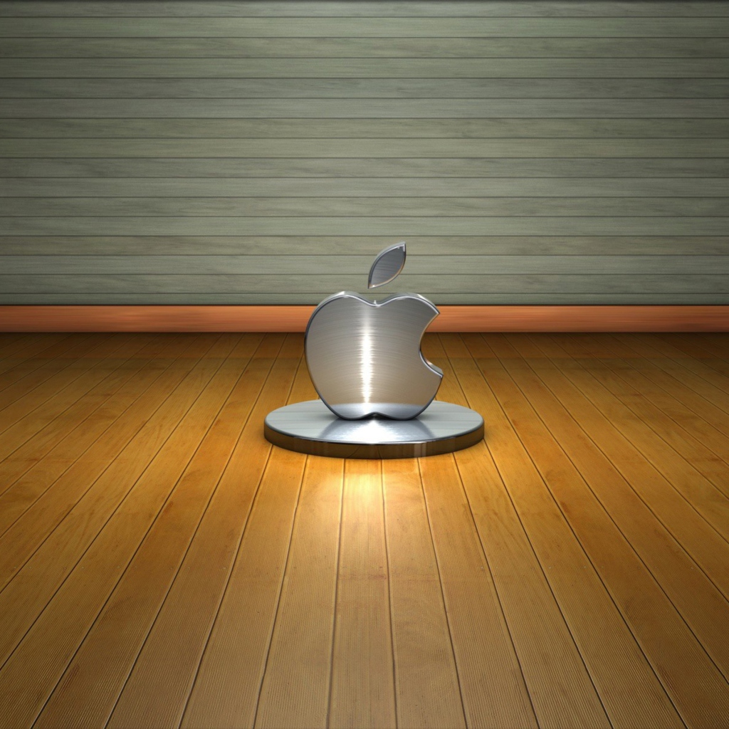 Обои Metallic Apple Logo 1024x1024