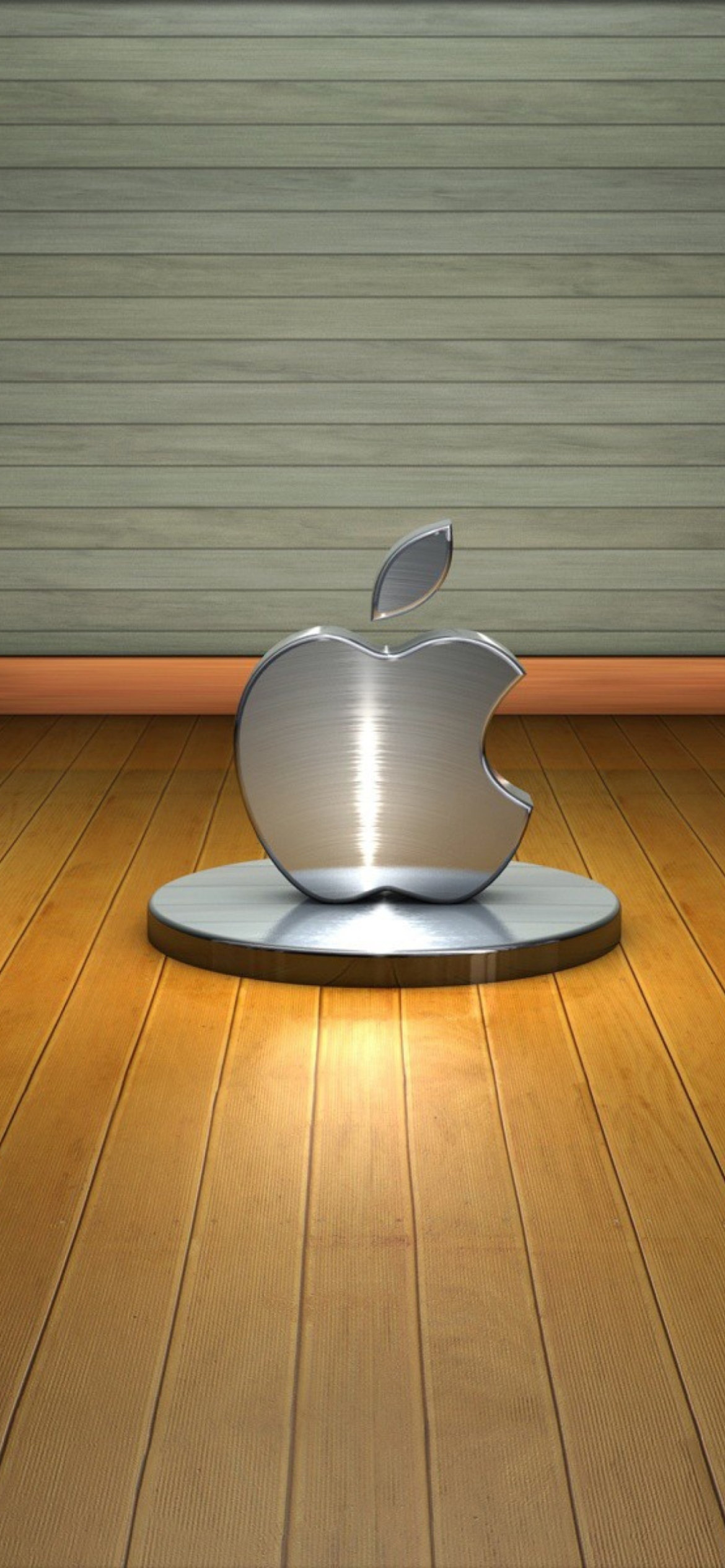 Das Metallic Apple Logo Wallpaper 1170x2532