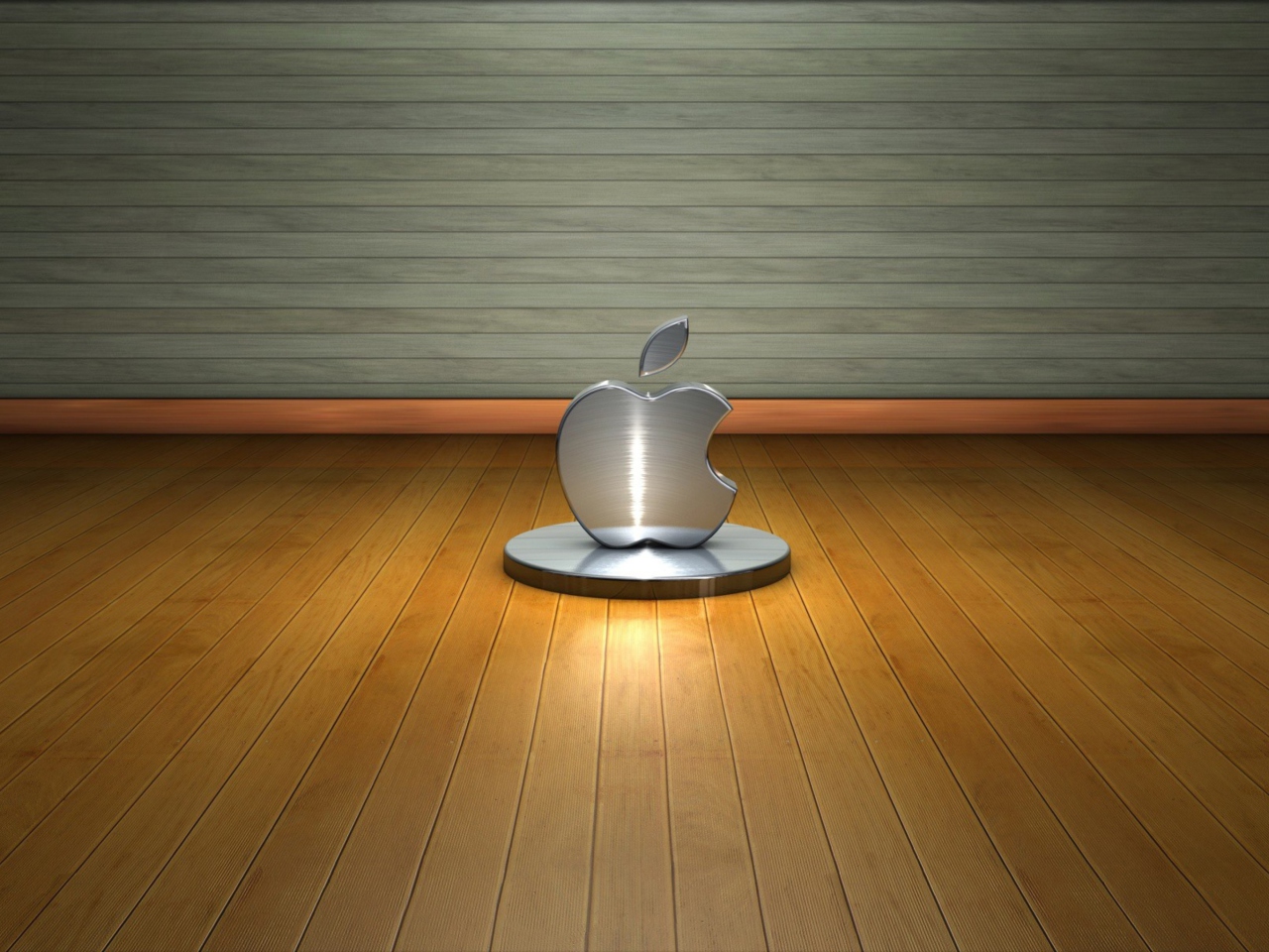 Das Metallic Apple Logo Wallpaper 1280x960