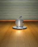 Обои Metallic Apple Logo 128x160