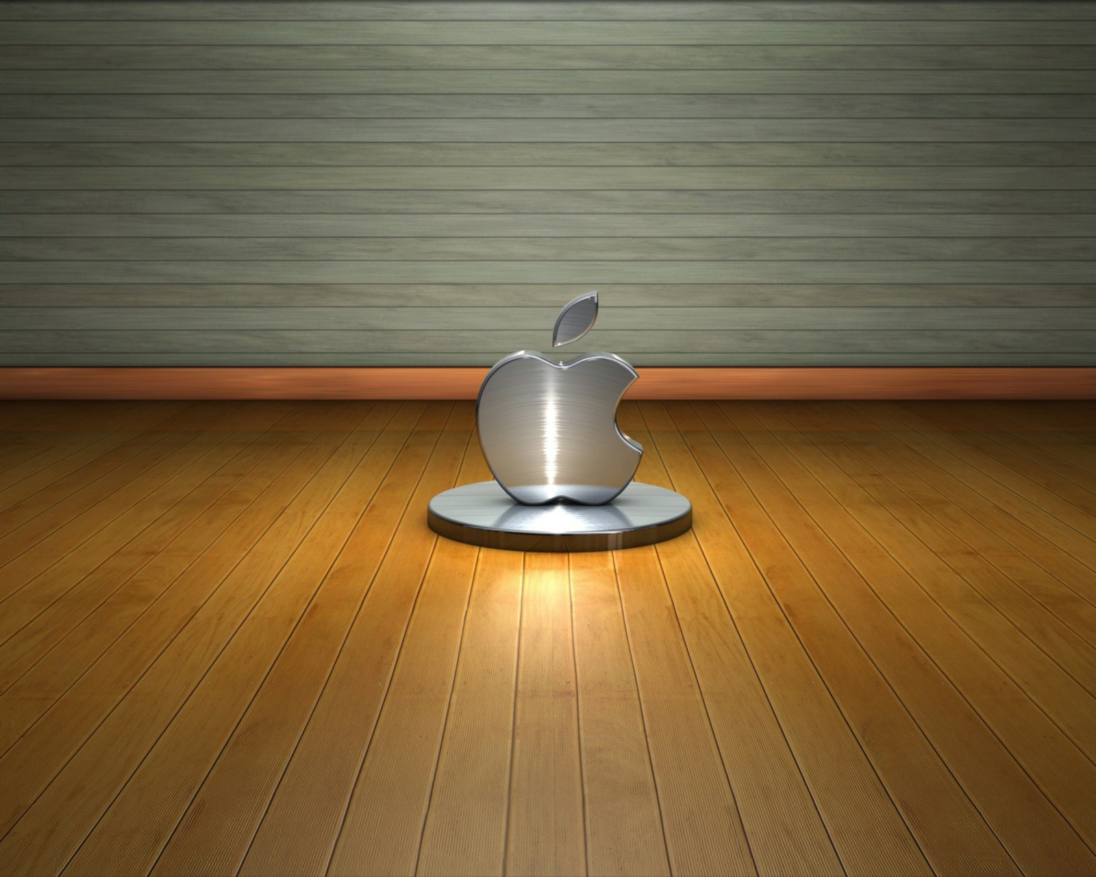 Обои Metallic Apple Logo 1600x1280