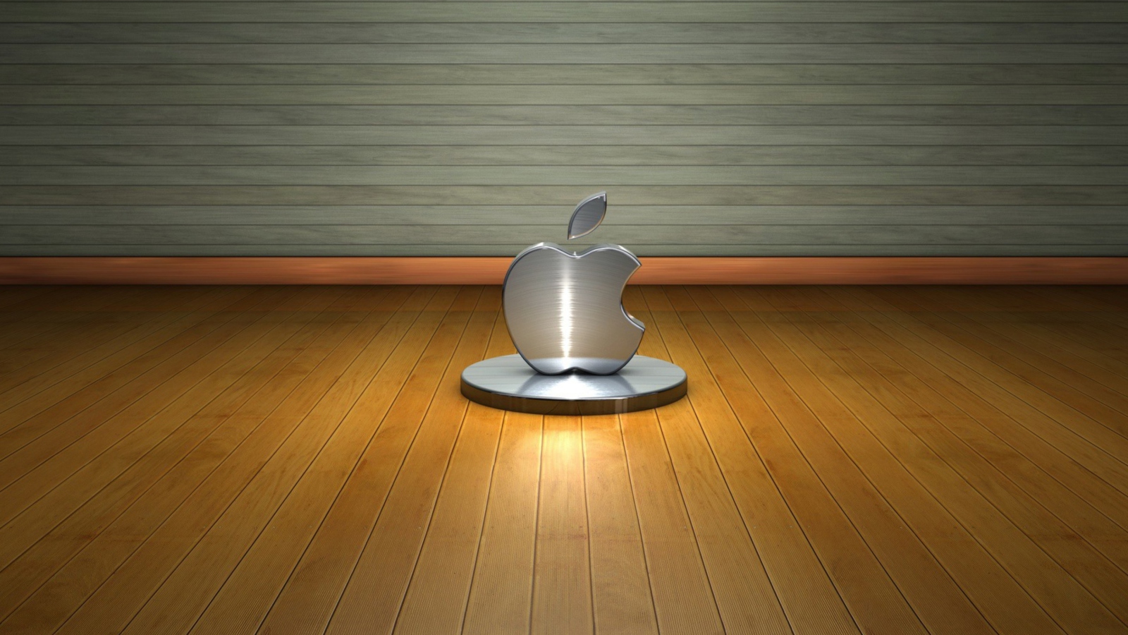 Обои Metallic Apple Logo 1600x900