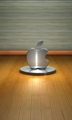 Das Metallic Apple Logo Wallpaper 240x400