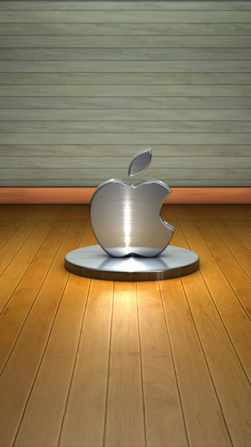 Metallic Apple Logo wallpaper 360x640