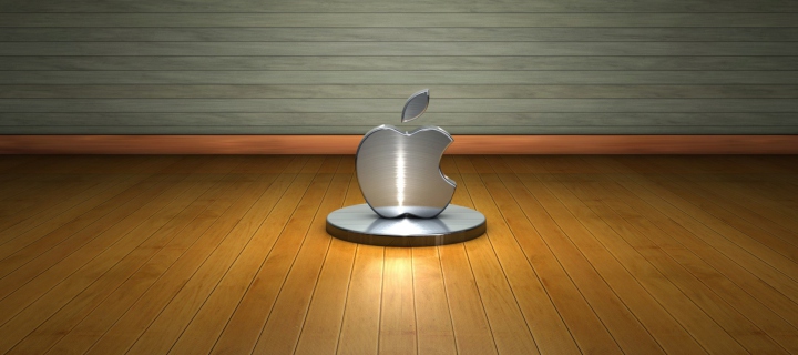 Fondo de pantalla Metallic Apple Logo 720x320
