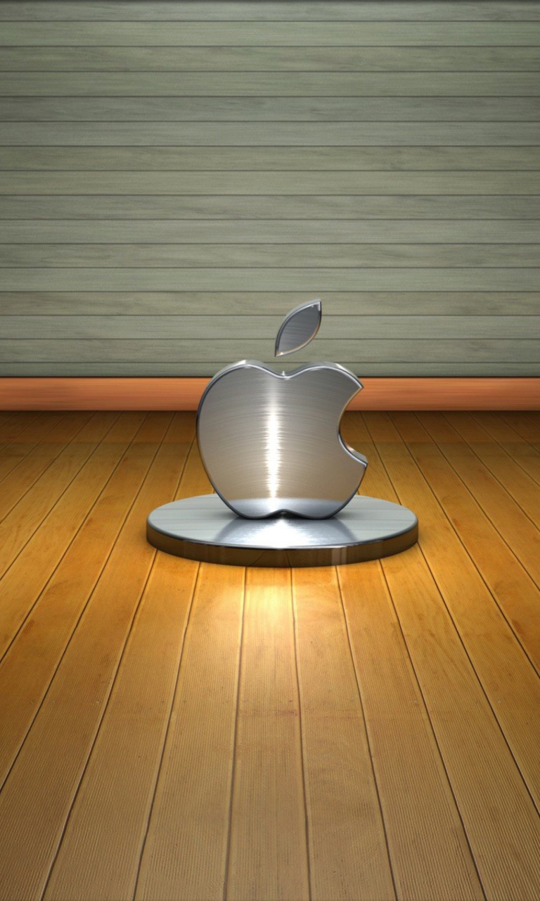 Fondo de pantalla Metallic Apple Logo 768x1280