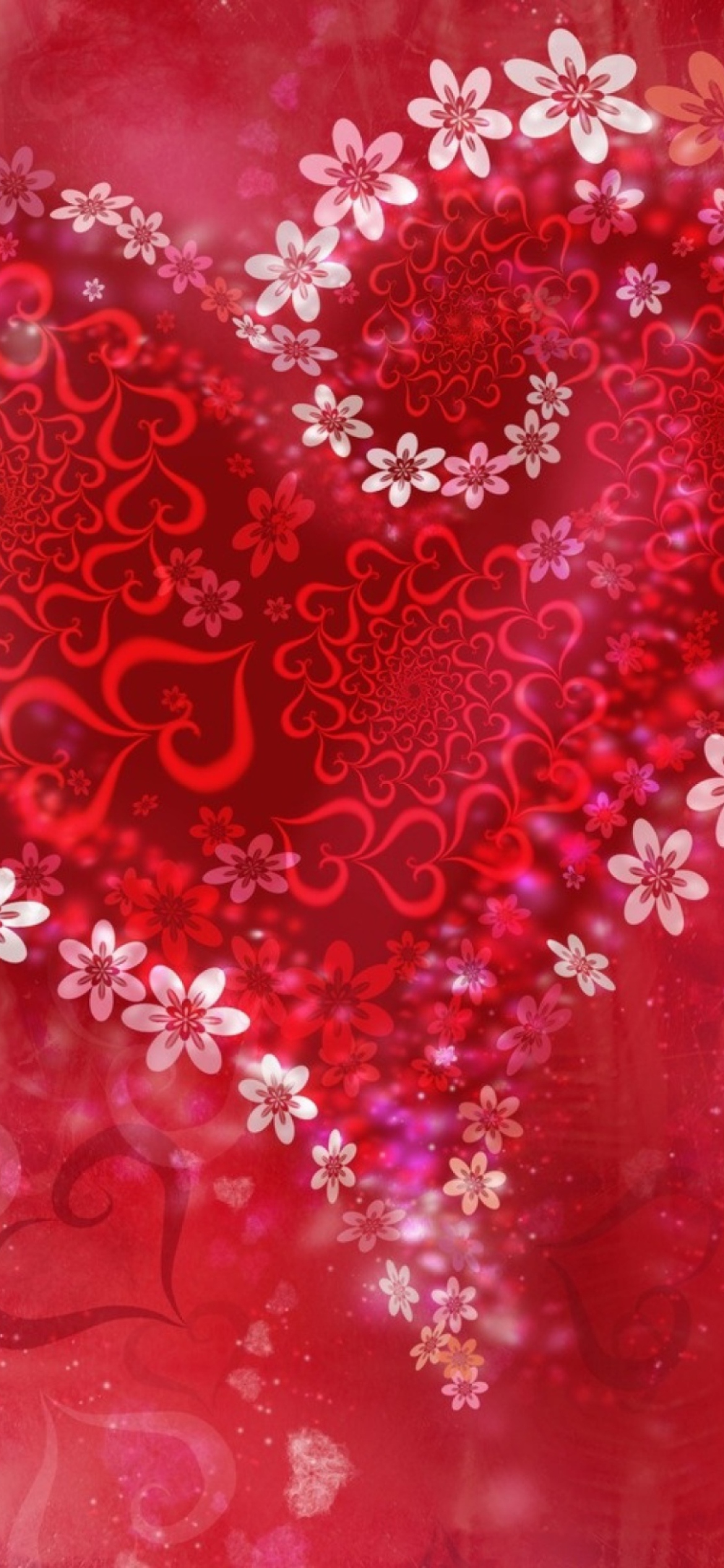 Das Love Heart Flowers Wallpaper 1170x2532