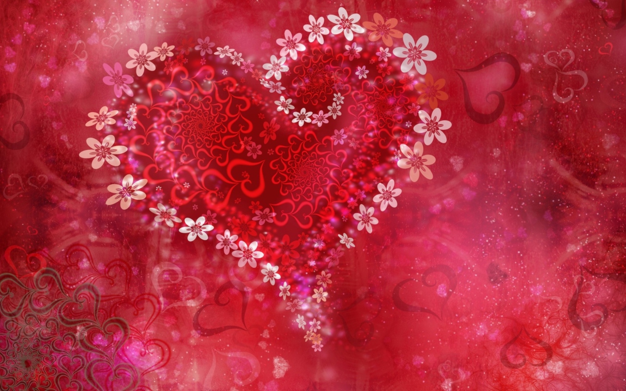 Screenshot №1 pro téma Love Heart Flowers 1280x800