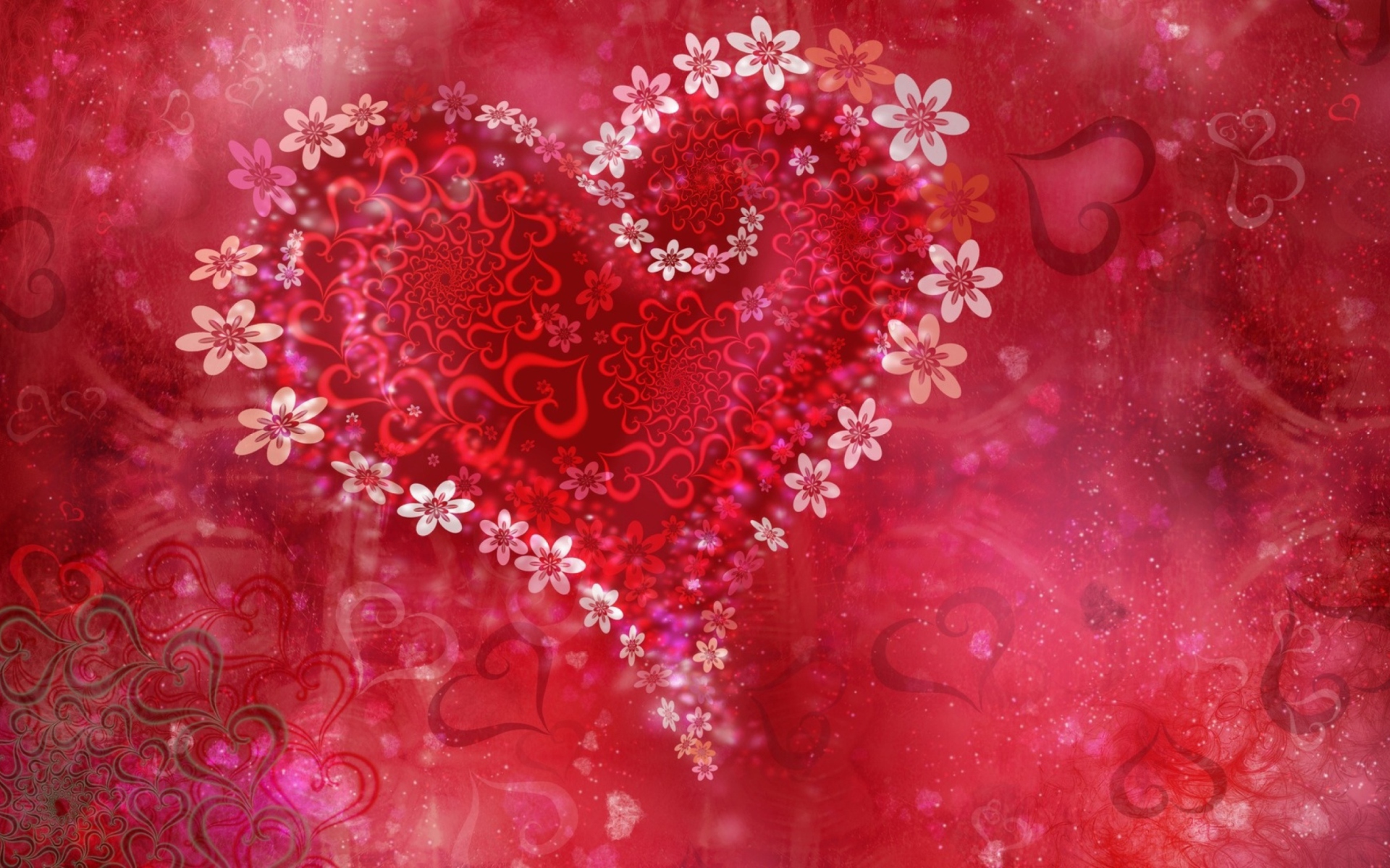 Screenshot №1 pro téma Love Heart Flowers 1920x1200