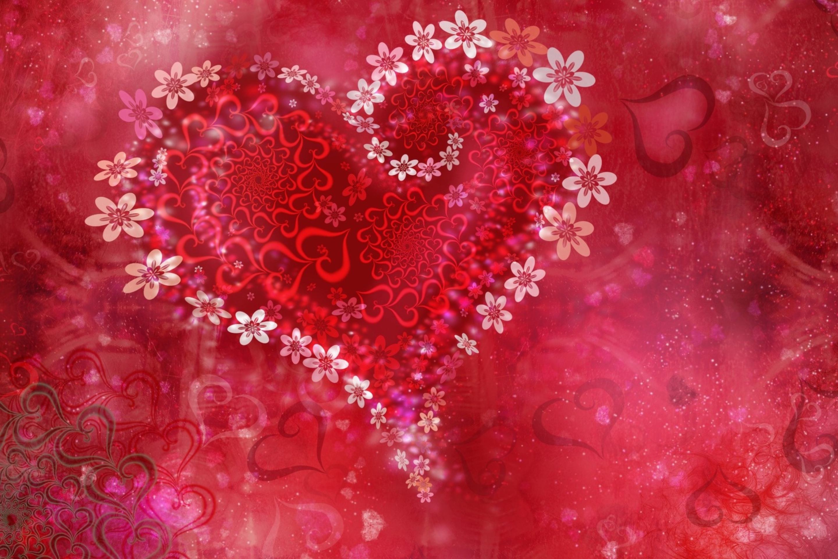 Love Heart Flowers wallpaper 2880x1920