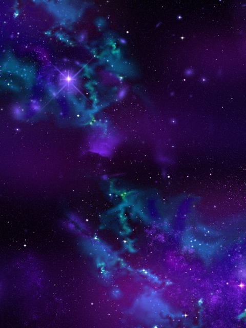 Обои Starry Purple Night 480x640