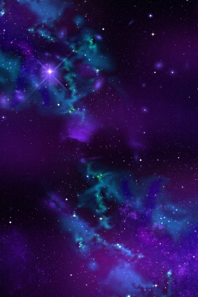 Das Starry Purple Night Wallpaper 640x960