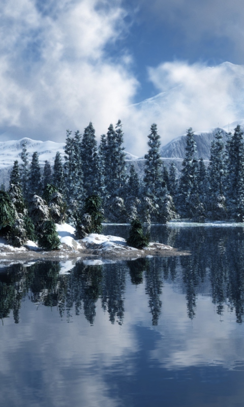 Sfondi Blue Winter Landscape 480x800