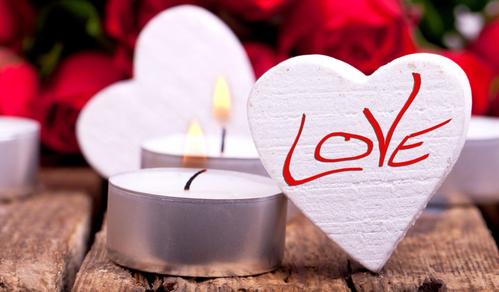 Screenshot №1 pro téma Love Heart And Candles 1024x600