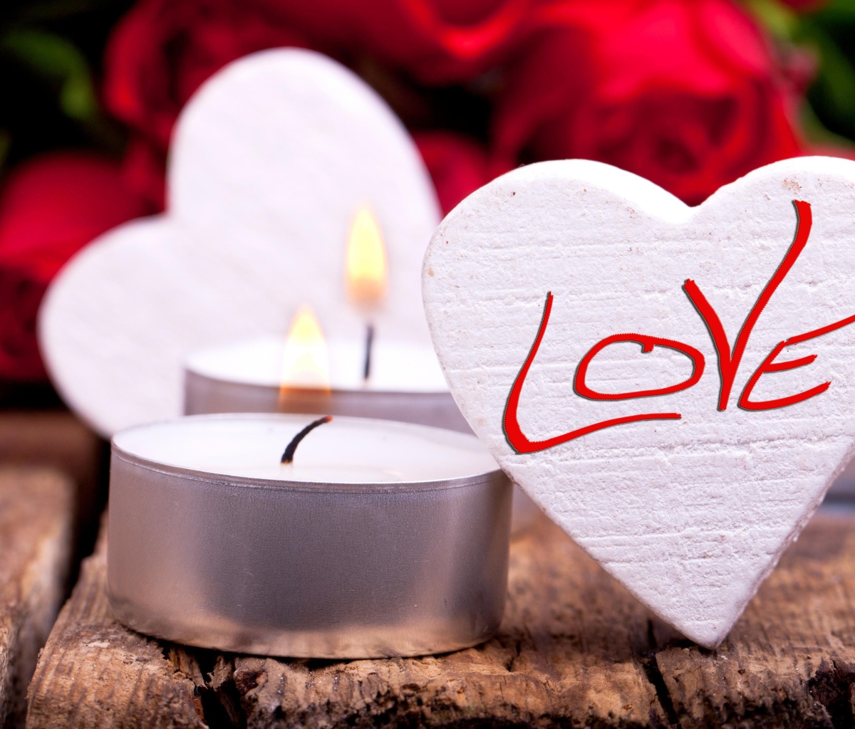 Sfondi Love Heart And Candles 1200x1024