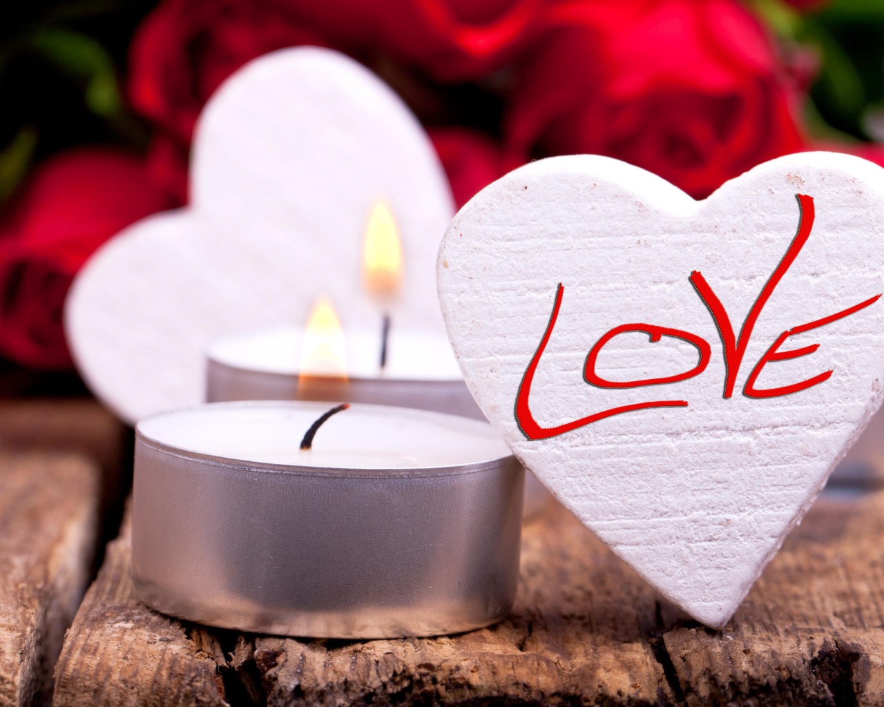 Love Heart And Candles wallpaper 1280x1024