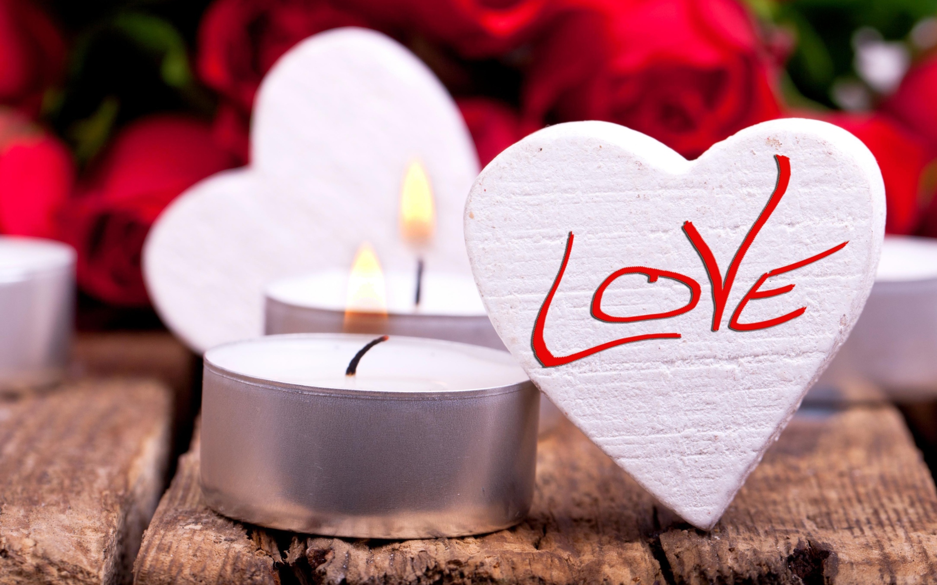 Sfondi Love Heart And Candles 1920x1200