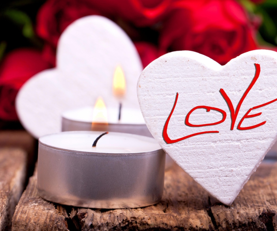 Love Heart And Candles wallpaper 960x800