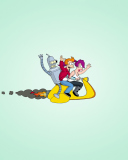 Обои Bender J And Leela From Futurama 128x160