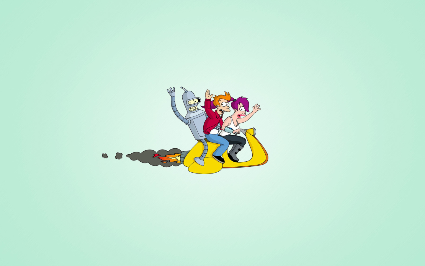 Обои Bender J And Leela From Futurama 1440x900