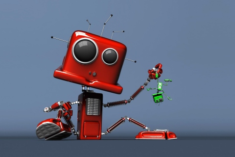 Das Red Robot Wallpaper 480x320