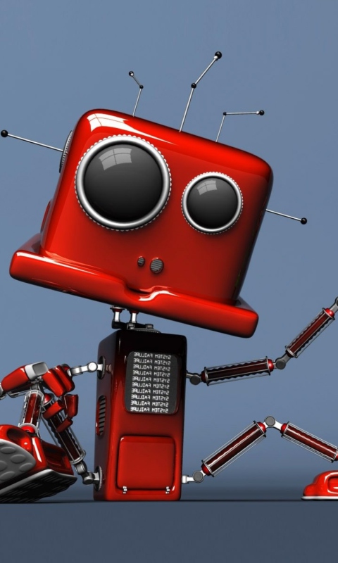 Fondo de pantalla Red Robot 480x800