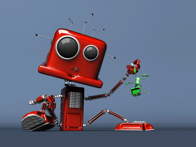 Fondo de pantalla Red Robot 640x480