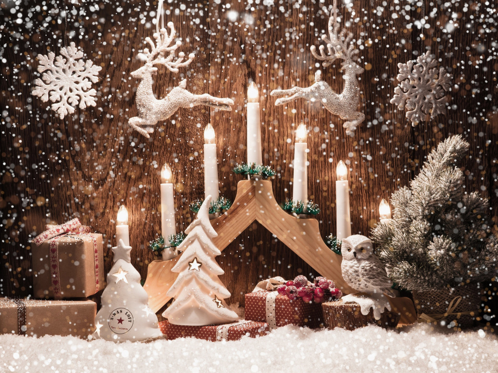 Christmas Candles wallpaper 1024x768