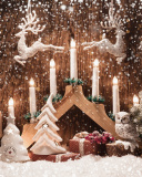 Das Christmas Candles Wallpaper 128x160