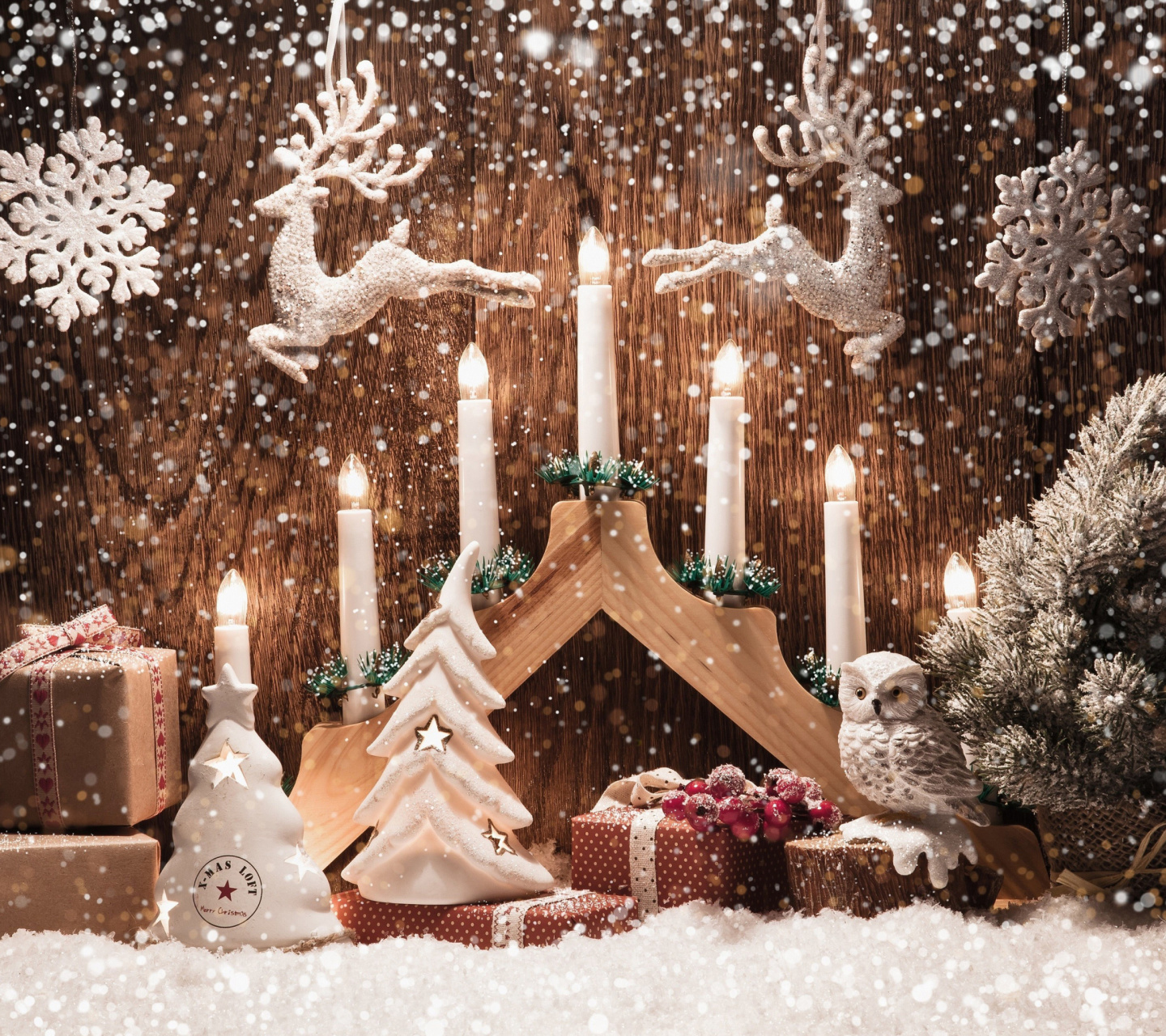 Das Christmas Candles Wallpaper 1440x1280