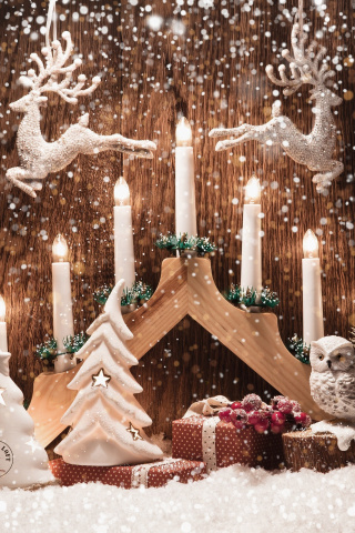 Das Christmas Candles Wallpaper 320x480