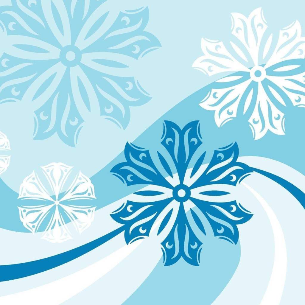 Das Snowflakes Patterns Wallpaper 1024x1024