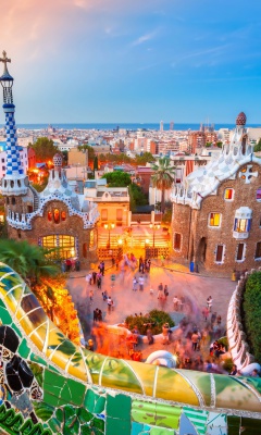 Обои Park Guell in Barcelona 240x400