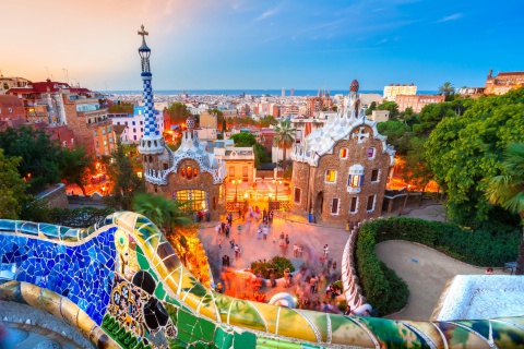 Обои Park Guell in Barcelona 480x320