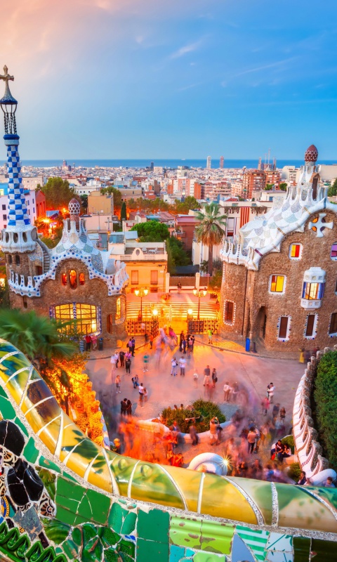 Обои Park Guell in Barcelona 480x800