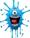 Fondo de pantalla Funny Blue Monster 128x160