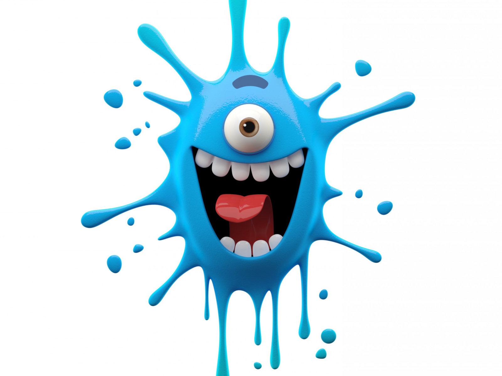 Fondo de pantalla Funny Blue Monster 1600x1200