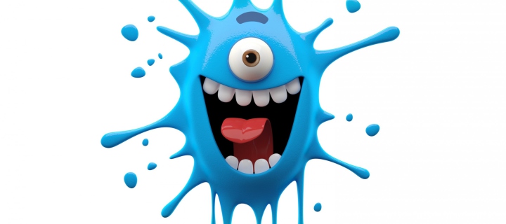 Das Funny Blue Monster Wallpaper 720x320