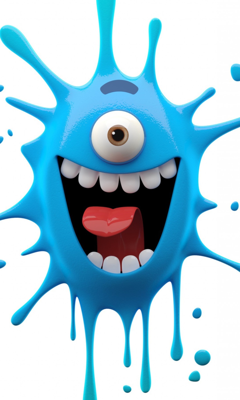 Funny Blue Monster wallpaper 768x1280