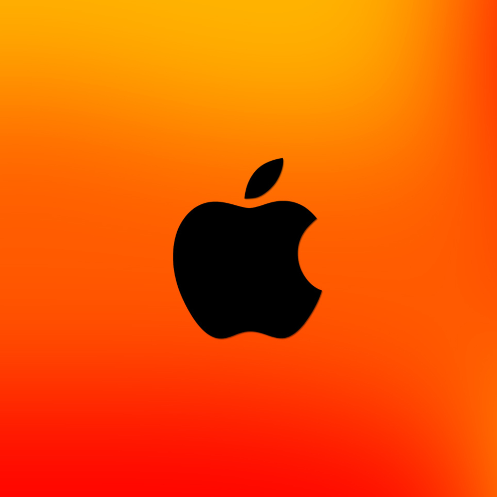 Fondo de pantalla Apple Logo Orange 1024x1024