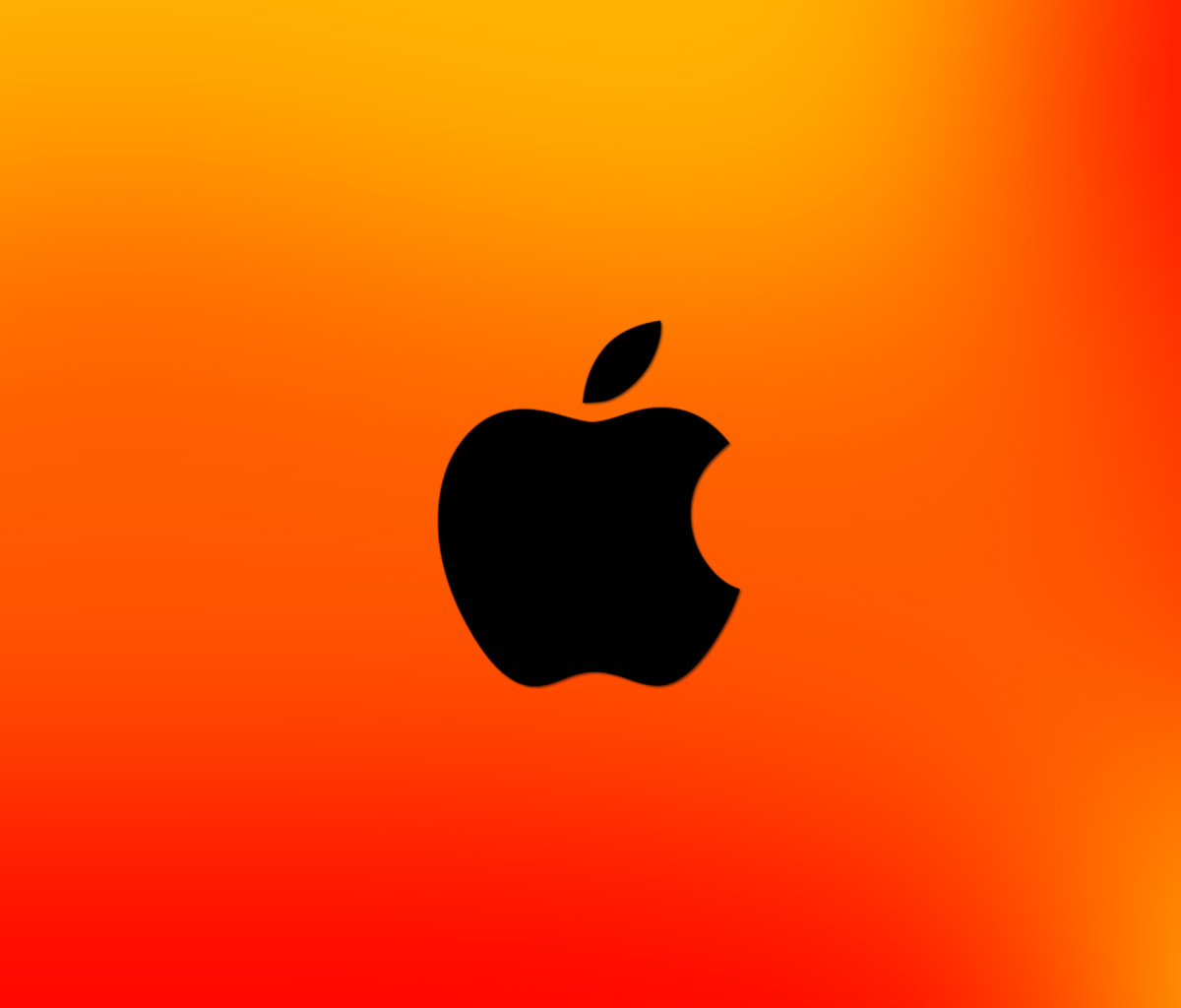 Обои Apple Logo Orange 1200x1024