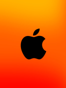 Fondo de pantalla Apple Logo Orange 132x176