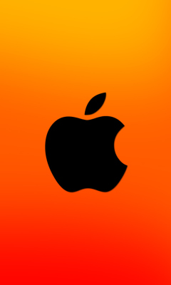 Обои Apple Logo Orange 240x400