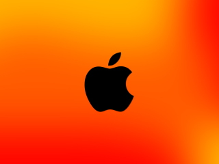 Обои Apple Logo Orange 320x240