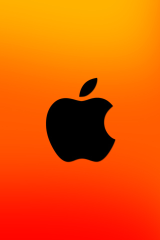 Обои Apple Logo Orange 320x480