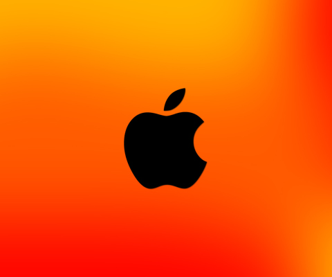 Fondo de pantalla Apple Logo Orange 480x400