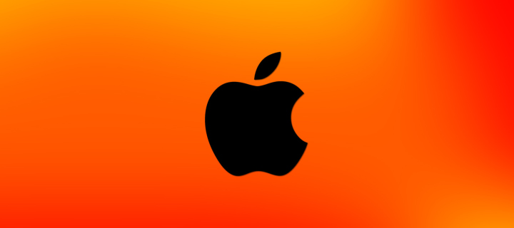 Apple Logo Orange wallpaper 720x320