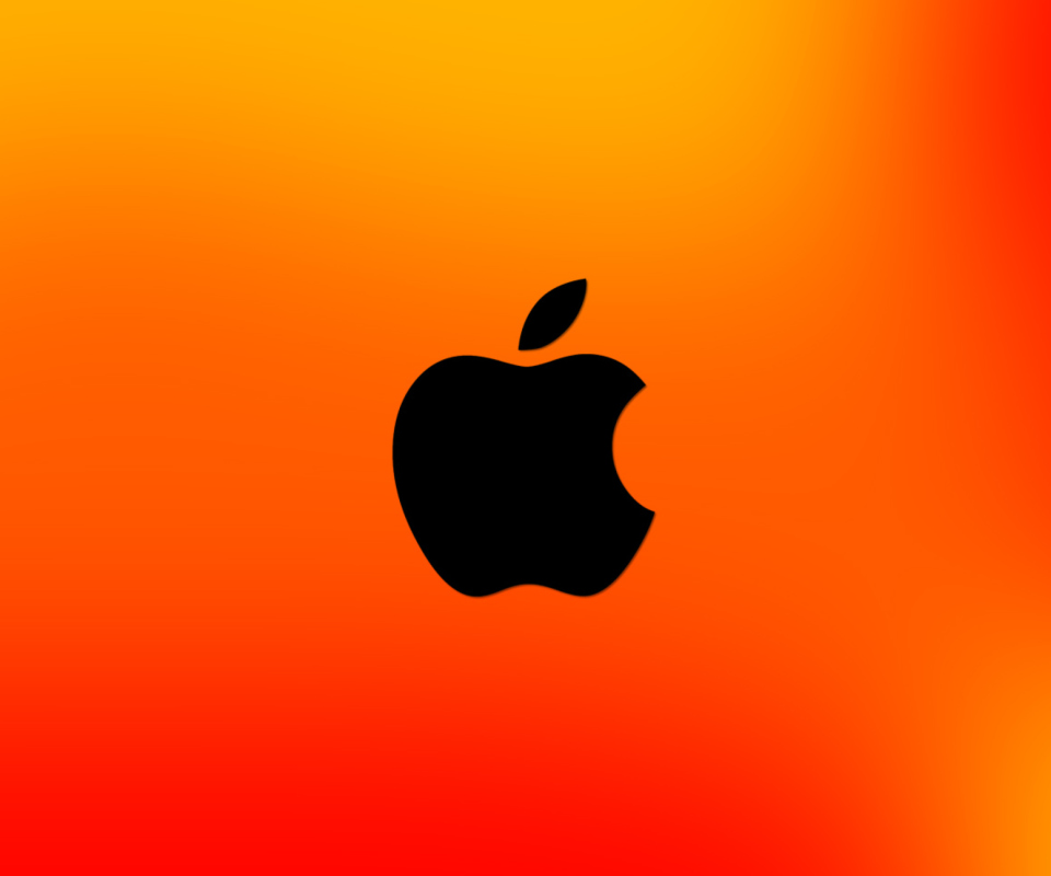 Обои Apple Logo Orange 960x800