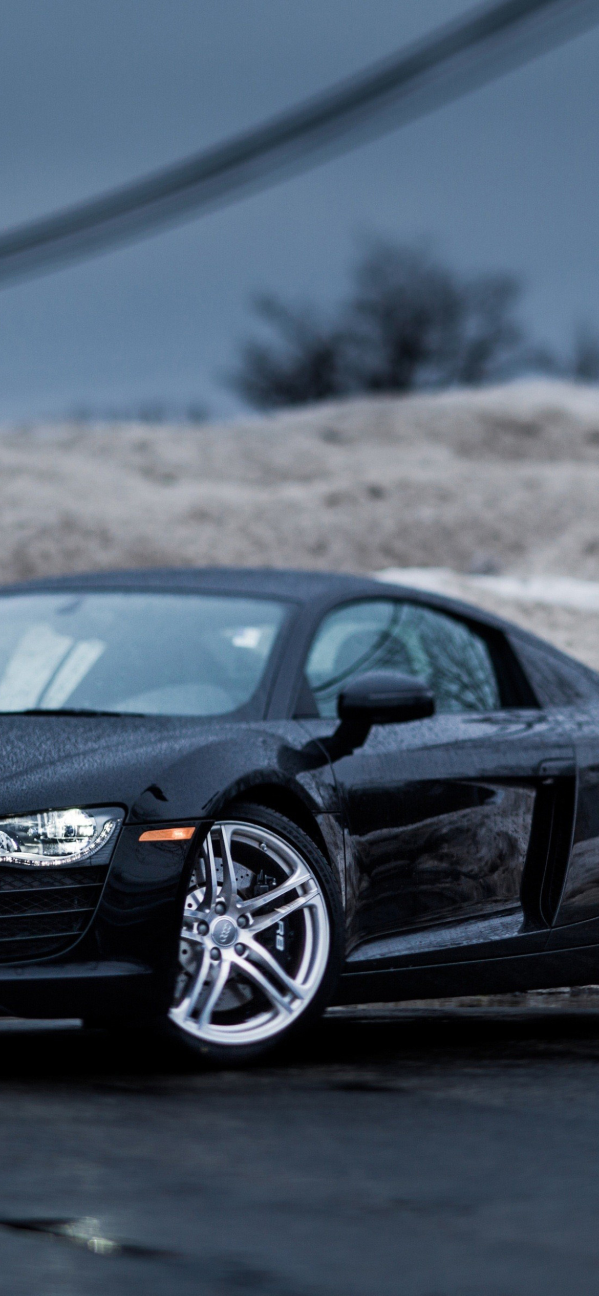 Audi R8 Coupe Matteblack wallpaper 1170x2532